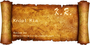 Knipl Ria névjegykártya